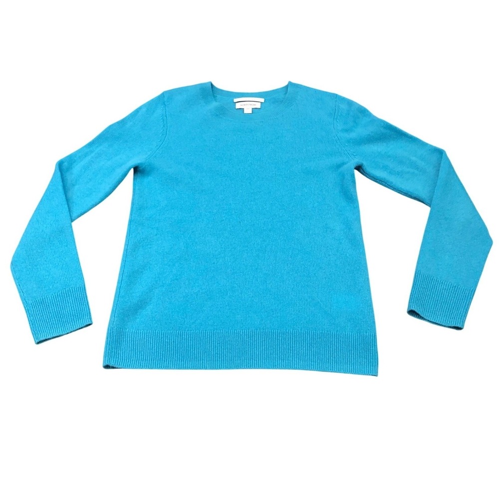 Nordstrom Cashmere Sweater Womens XXS Blue Crewneck Long Sleeve Soft Luxury